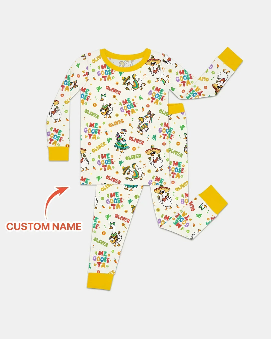 Custom name Me Goose-ta Bamboo Two Piece Long Sleeve Pajama Set
