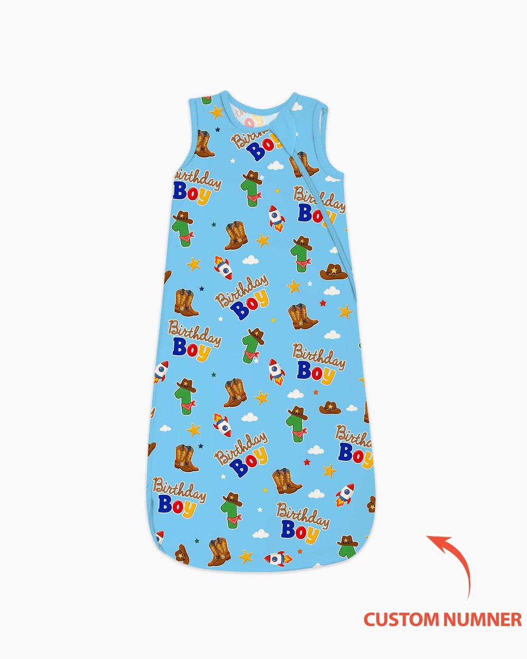 Custom Birthday Western Boy Bamboo Sleep Bag