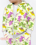 Custom Name Mardi Gras Alligator Bamboo Zip Hoodie