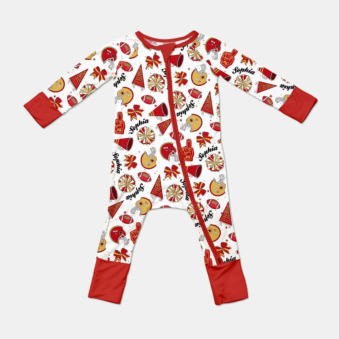 Custom Name Football Cheerleader Bamboo Convertible Zippy