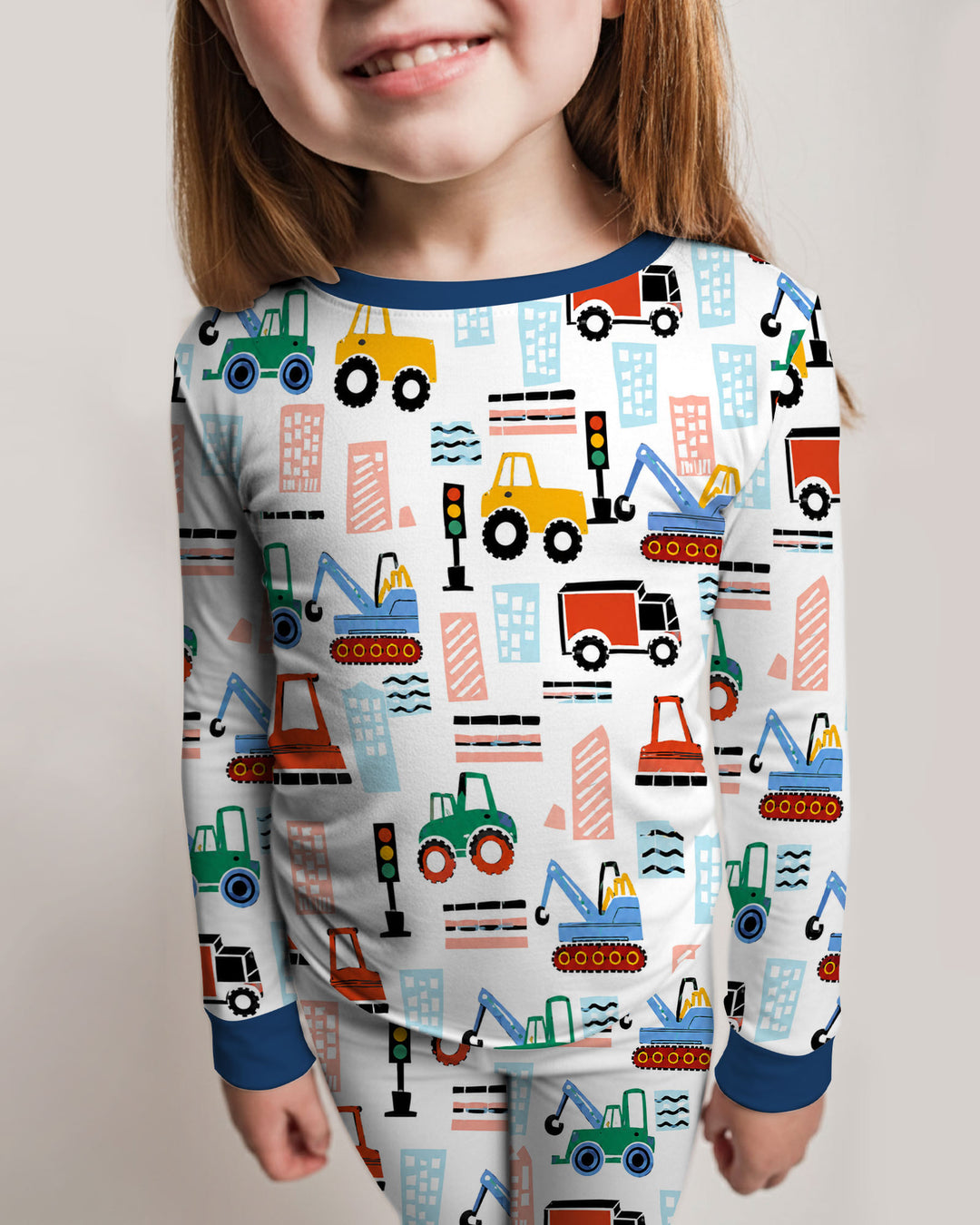 Little Builders Bamboo Two Piece Long Sleeve Pajama Set