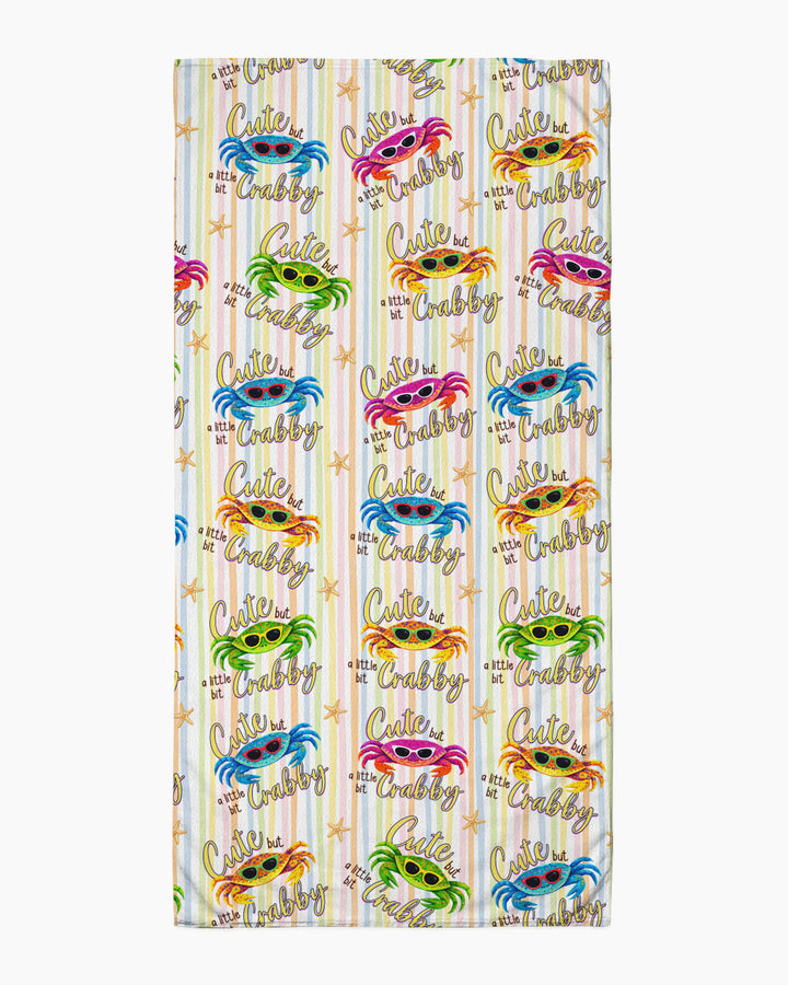 Cute But A Little Bit Crabby Bamboo Beach Towel