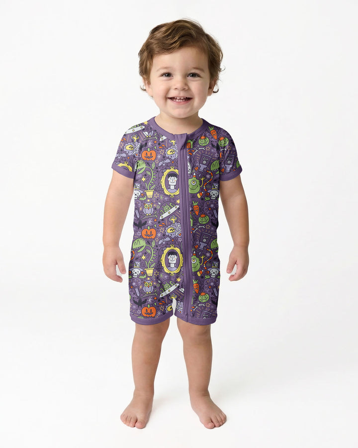 Halloween Monster Fun Bamboo Shorty Zippy