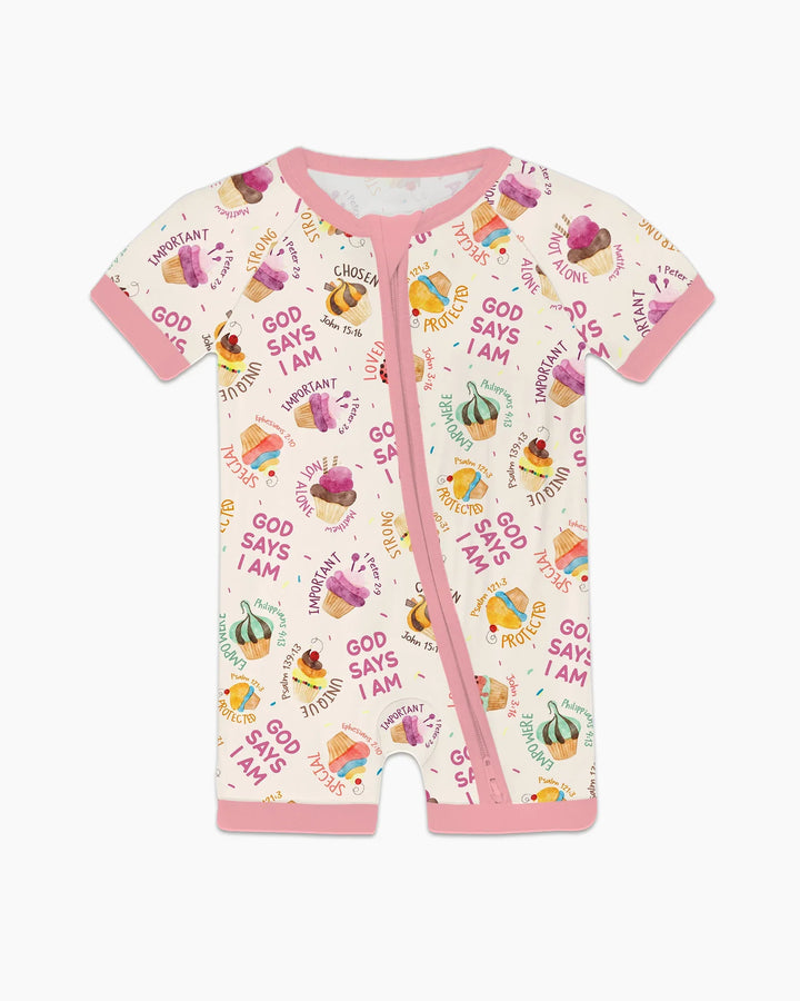 Cute Cupcake God Says I Am  Bamboo Shorty Zippy
