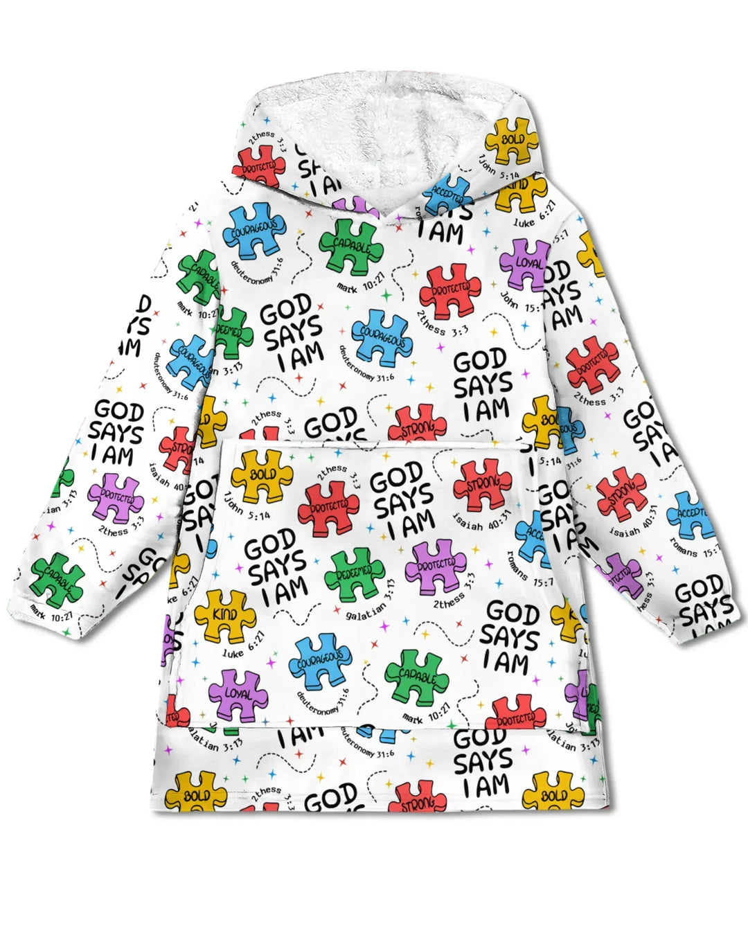 All Pieces Belong Wearable Bamboo Blanket Hoodie