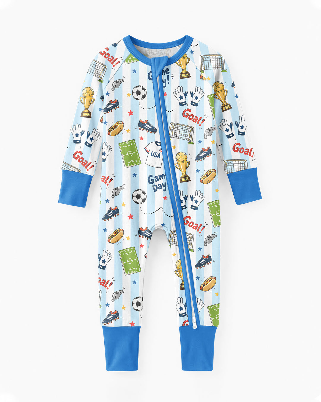 Striped Soccer Game Day Family Matching Bamboo Convertible Zippy