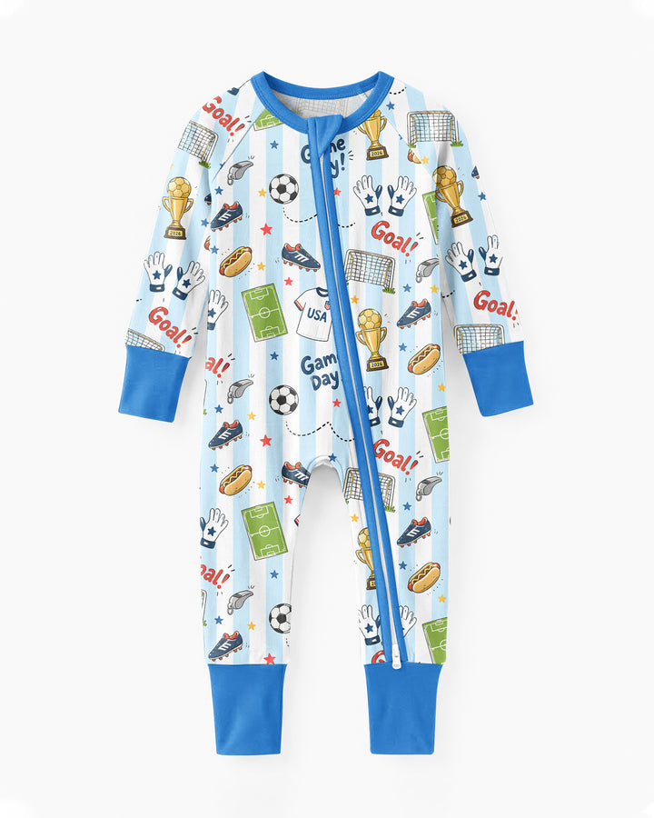 Striped Soccer Game Day Family Matching Bamboo Convertible Zippy