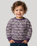 Retro Halloween Jack-O-Lantern Spooky Faces Bamboo Crewneck Sweatshirt