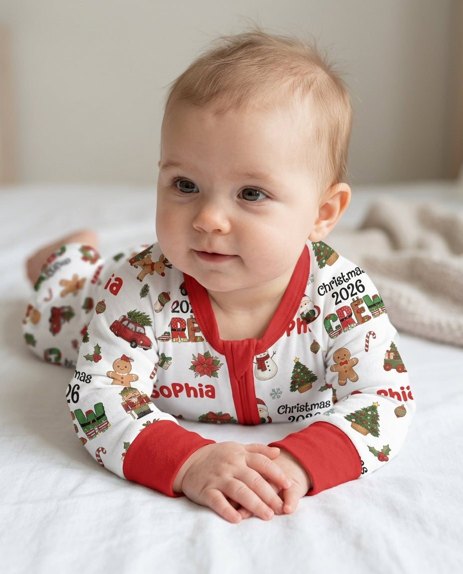 Custom Name Christmas 2026 Crew Bamboo Convertible Zippy
