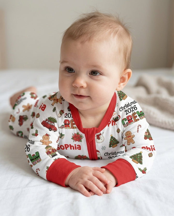 Custom Name Christmas 2026 Crew Bamboo Convertible Zippy