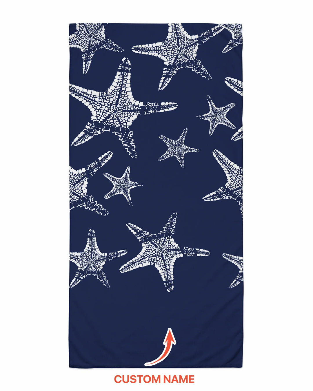 Custom Photo Starfish With Names Bamboo Beach Towel