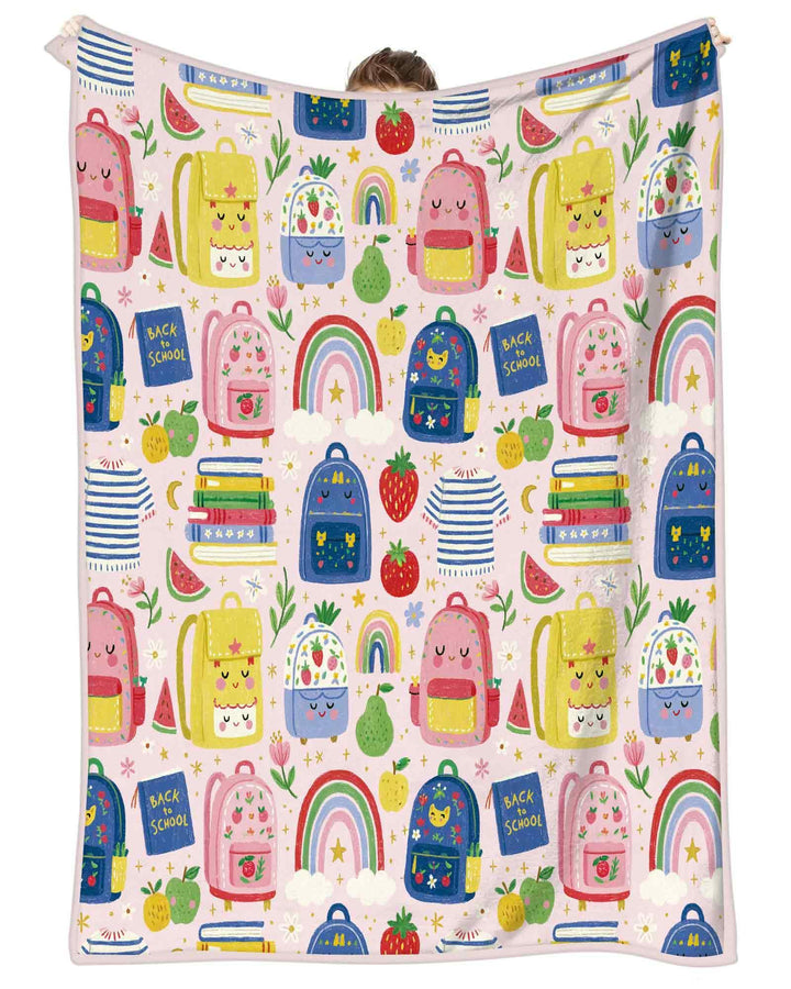 Sweet Rainbow School Adventure Bamboo Blanket