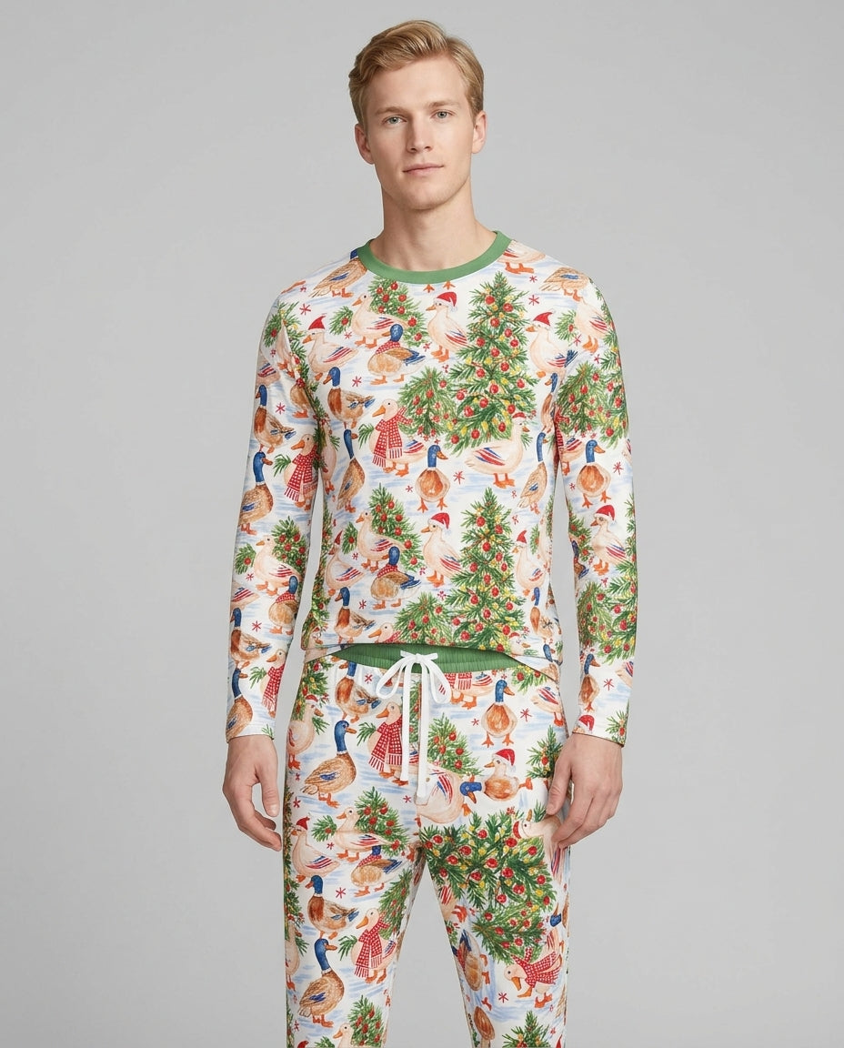 Christmas and Duck Bamboo Men's Pajama Set