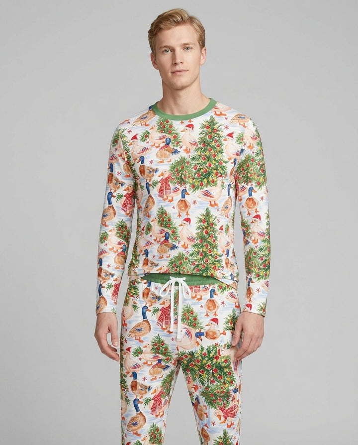 Christmas and Duck Bamboo Men's Pajama Set
