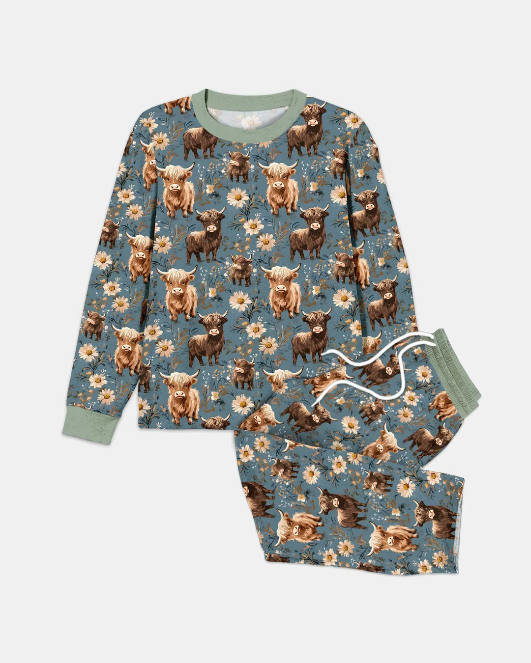 Majestic Highland Cows Family Matching Bamboo Men's Pajama Set