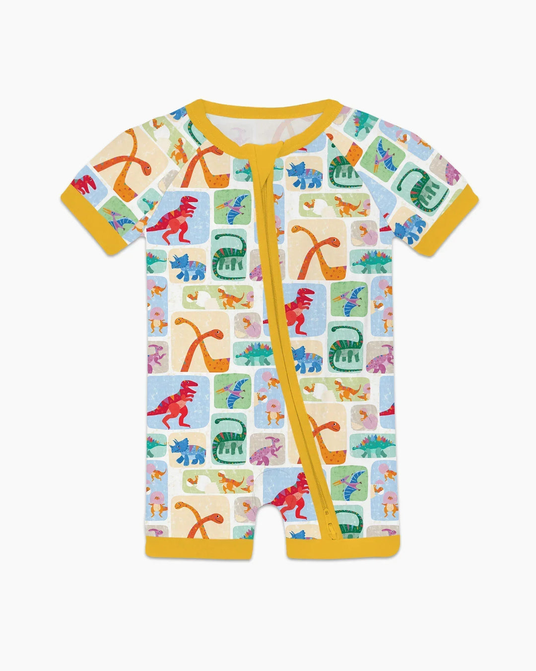 Rainbow Dino Friends Family Matching Bamboo Shorty Zippy