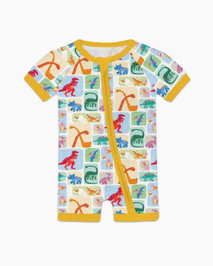 Rainbow Dino Friends Family Matching Bamboo Shorty Zippy