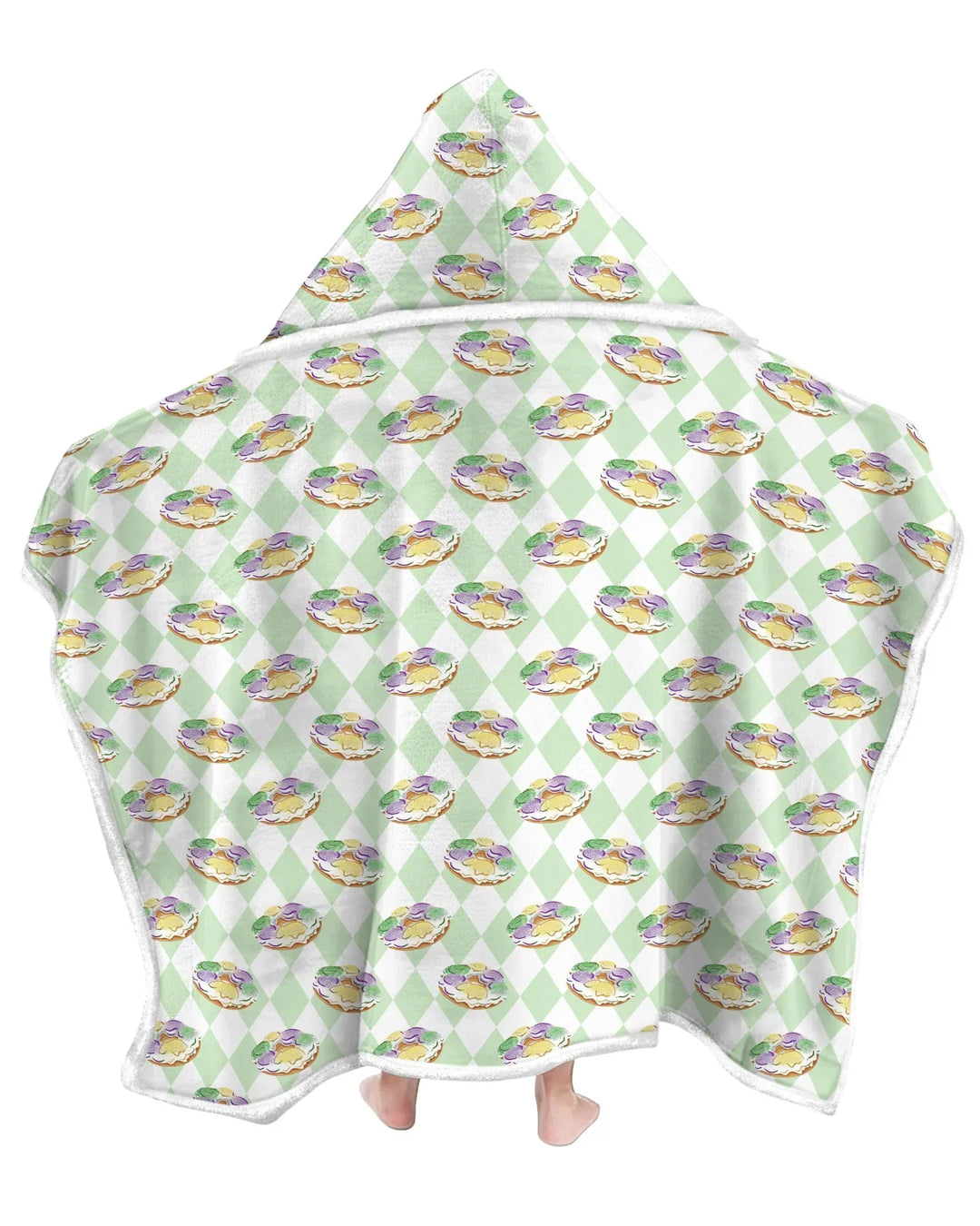 Mardi Gras Donut Bamboo Wearable Hooded Blanket