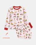 Custom Name Valentine Trucks Family Matching Bamboo Men's Pajama Set