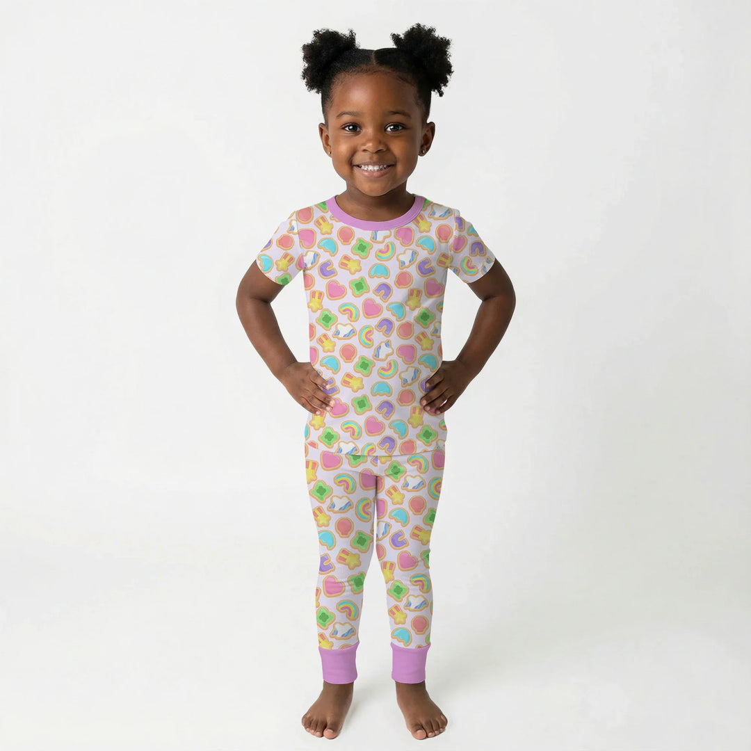 Lucky Marshmallow Cookies Bamboo Two Piece Short Sleeve Pajama Set