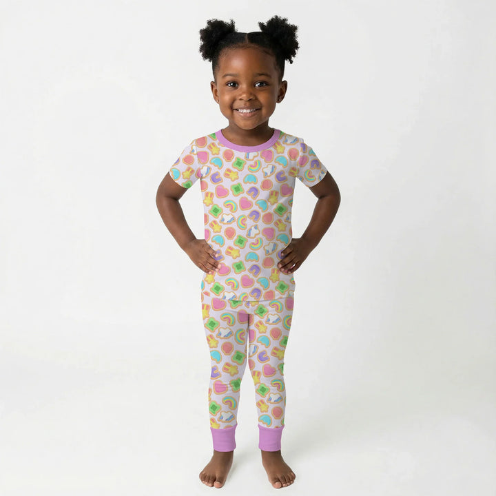 Lucky Marshmallow Cookies Bamboo Two Piece Short Sleeve Pajama Set