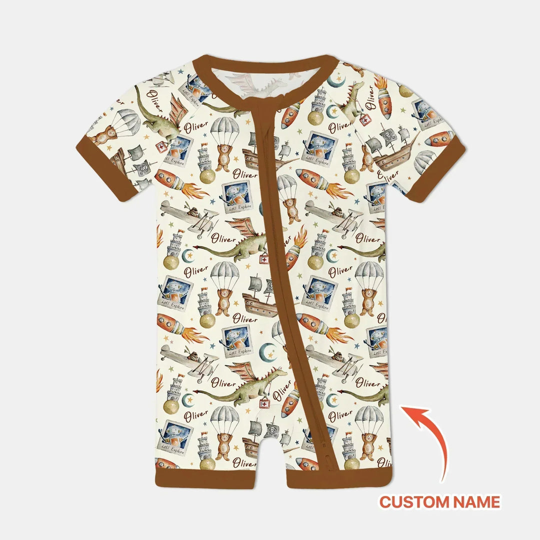 Adventure Dreams Custom Name Bamboo Shorty Zippy