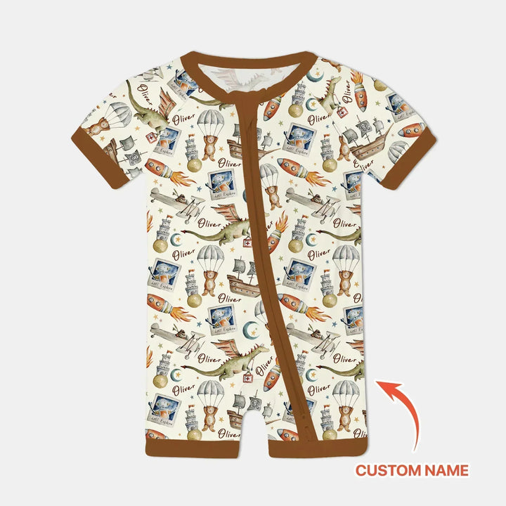 Adventure Dreams Custom Name Bamboo Shorty Zippy