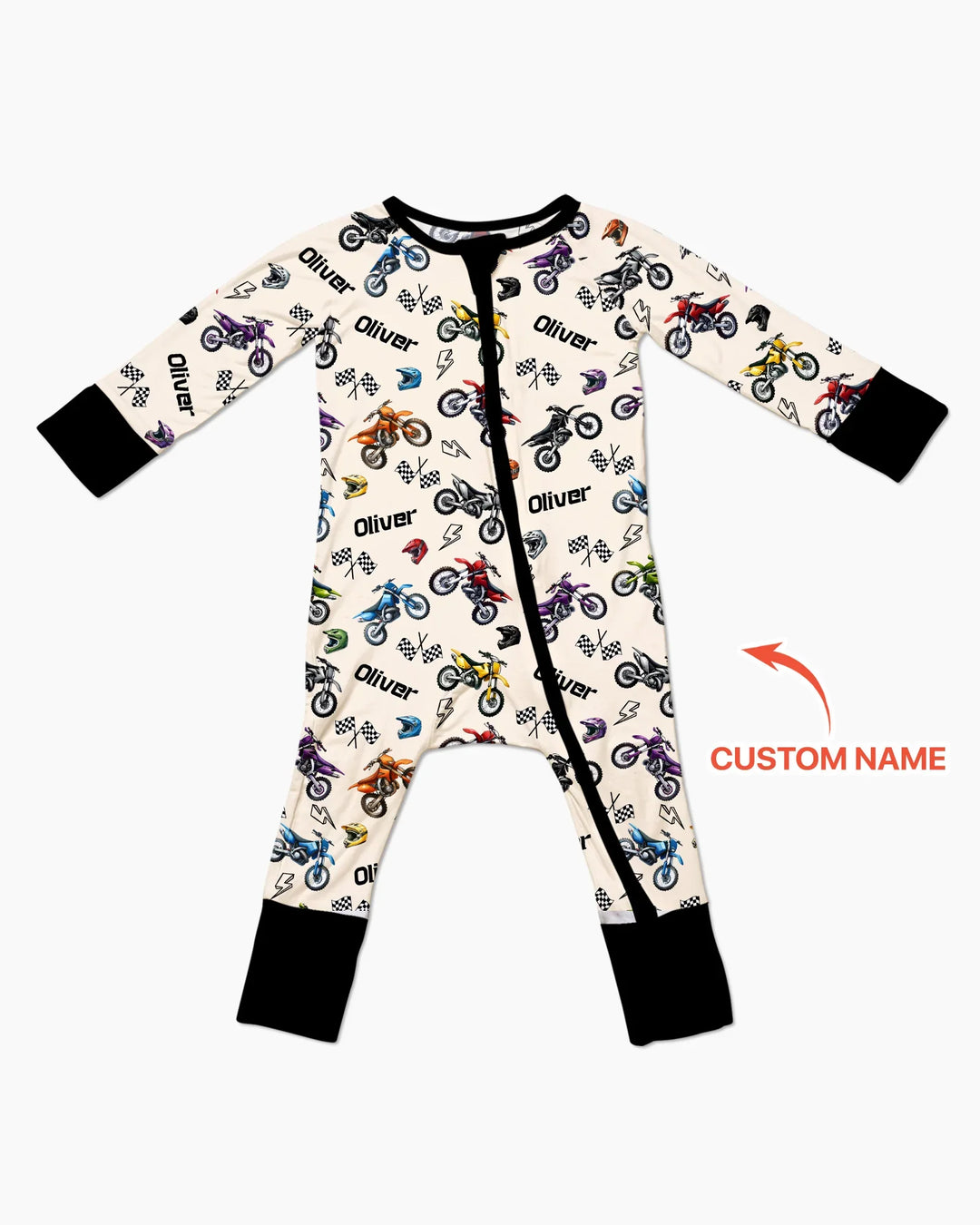 Custom Name Little Dirt Bike Rider Bamboo Convertible Zippy