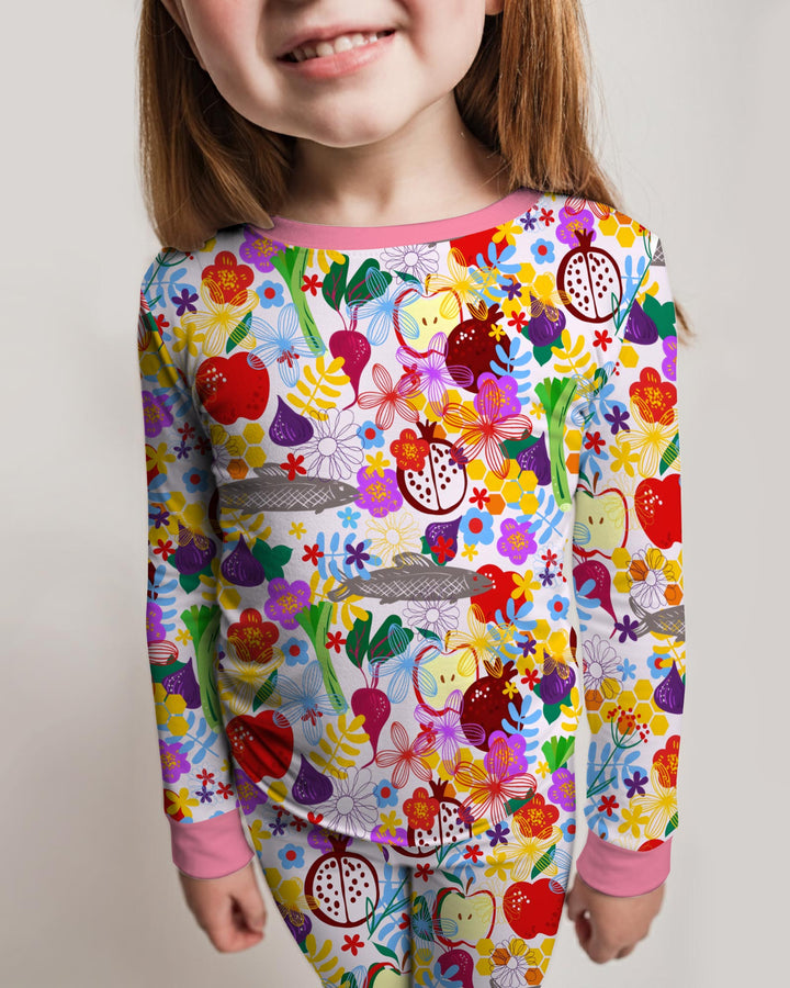 Happy Rosh Hashanah Bamboo Two Piece Long Sleeve Pajama Set