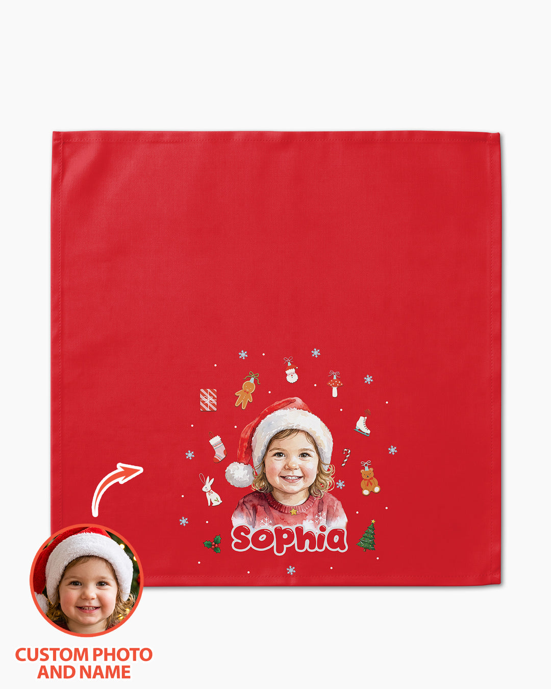 Kids Face Photo Cotton Napkin