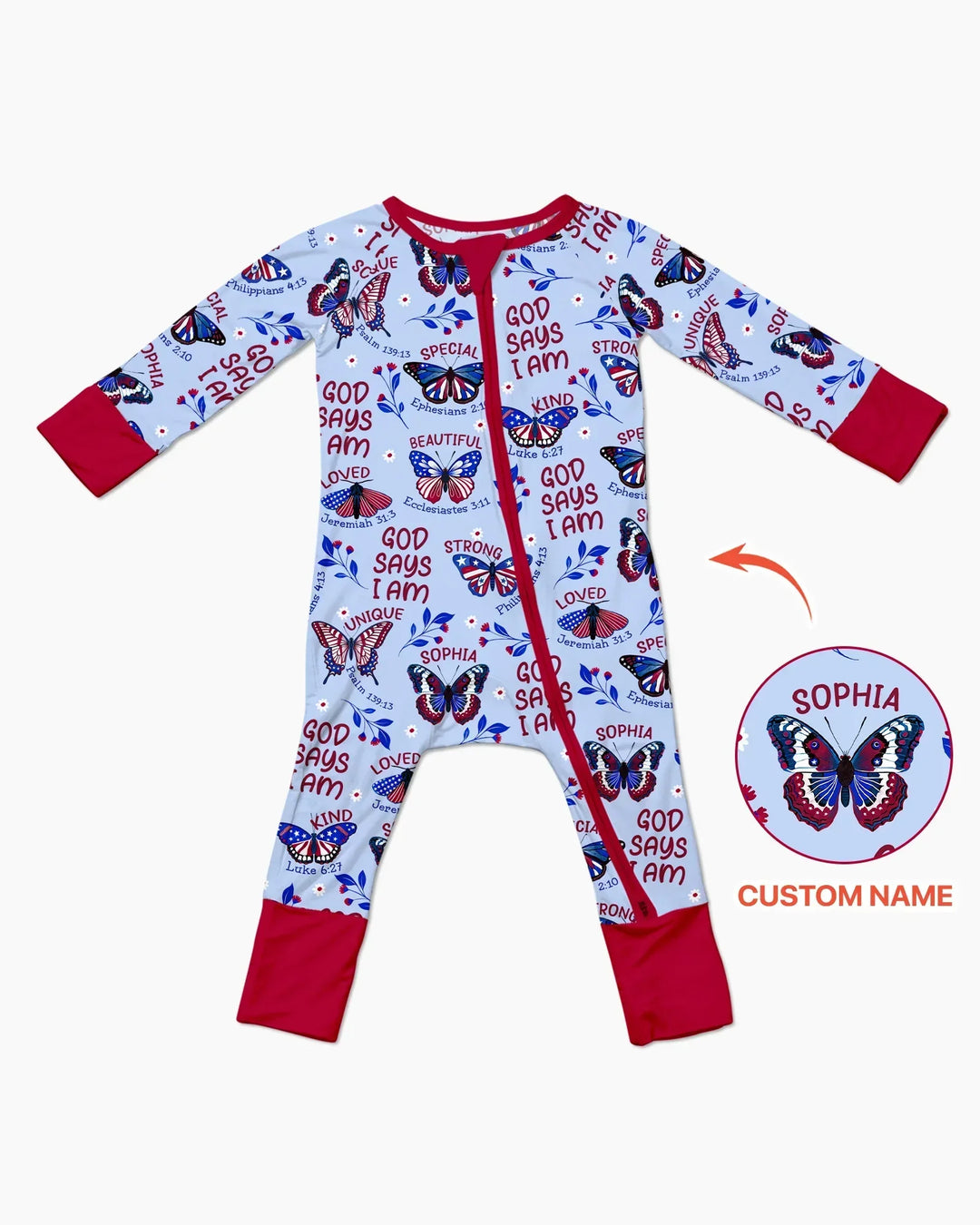 God Says I Am - Liberty Wings Custom Name Bamboo Convertible Zippy