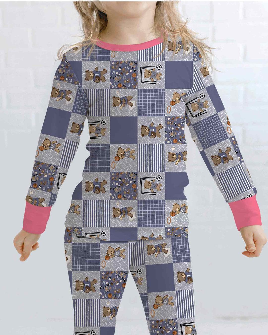 Game Day Teddy Bamboo Two Piece Long Sleeve Pajama Set