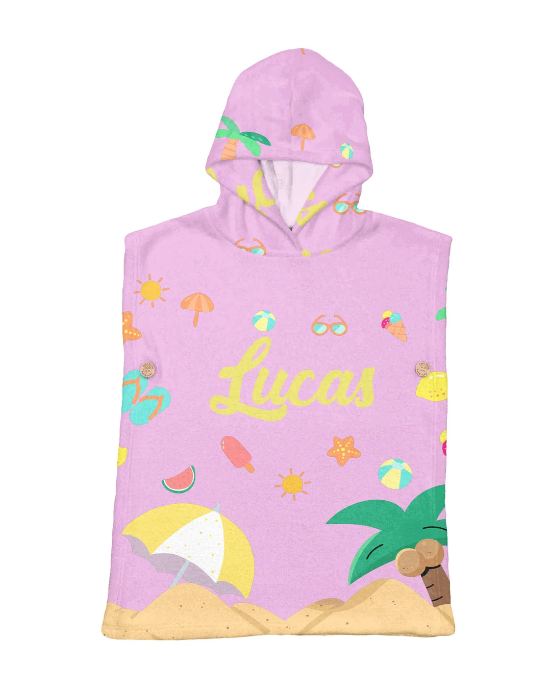 Personalised Fruits Palm Tree Marine Animals Bamboo Swim Poncho