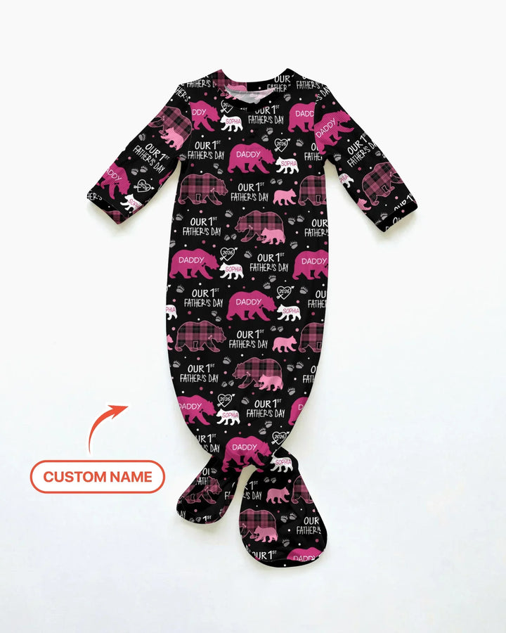 Our 1st Father's Day Daddy Bear & Me Matching Bamboo Knot Gown