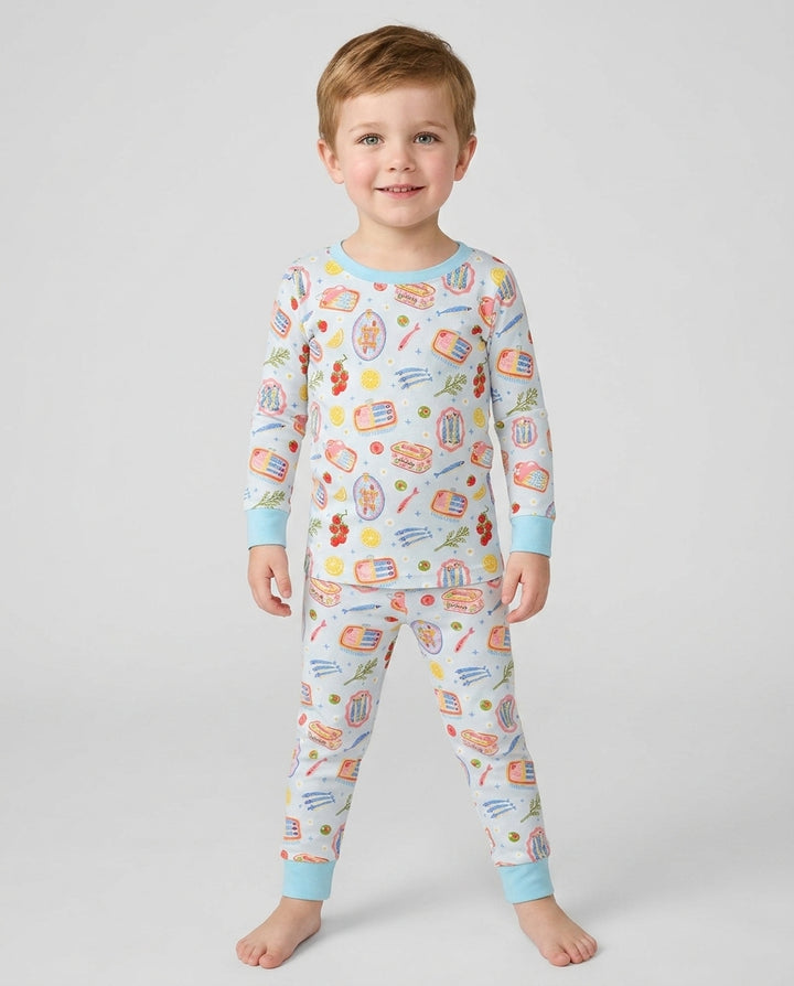 Preppy Sardines Bamboo Two Piece Long Sleeve Pajama Set