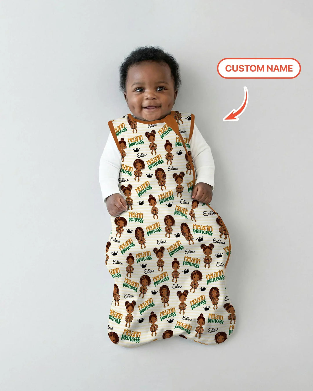 Custom Name Melanin Princess Bamboo Sleep Bag