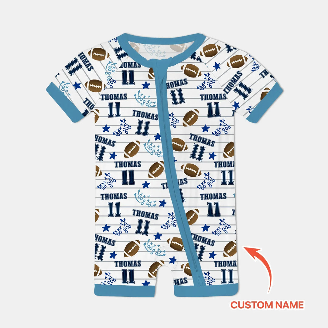 Custom Name Football Time Bamboo Shorty Zippy