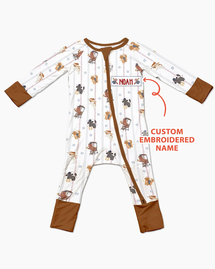 Custom Embroidered Name Baseball Bamboo Convertible Zippy