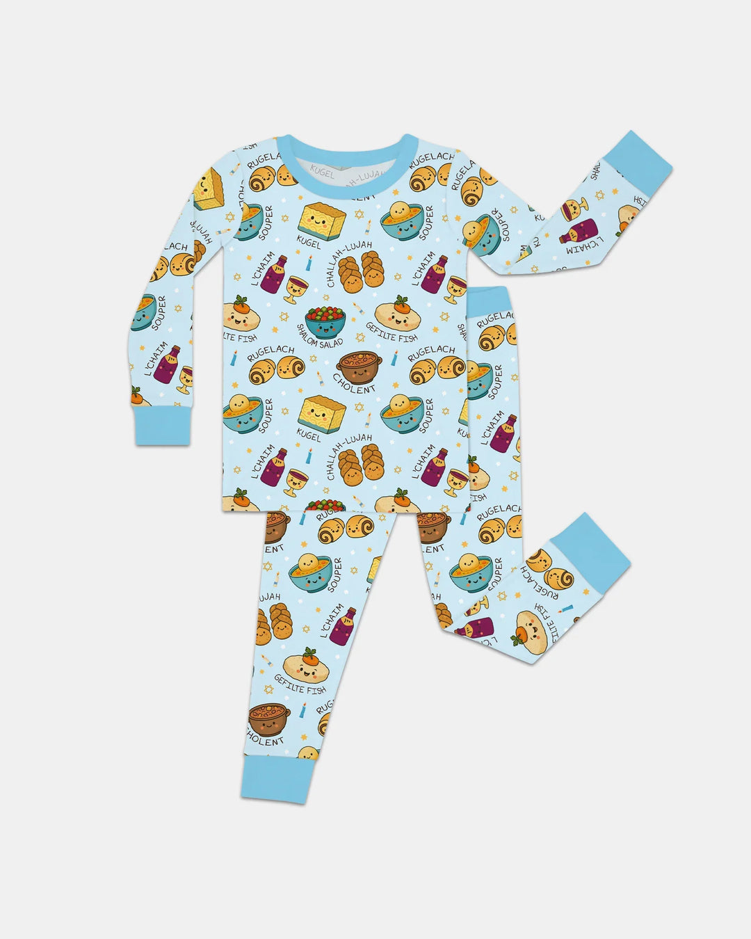 Shabbat Shalom Bamboo Two Piece Long Sleeve Pajama Set