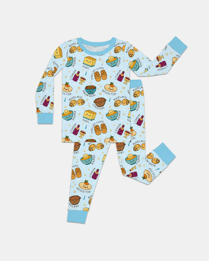 Shabbat Shalom Bamboo Two Piece Long Sleeve Pajama Set