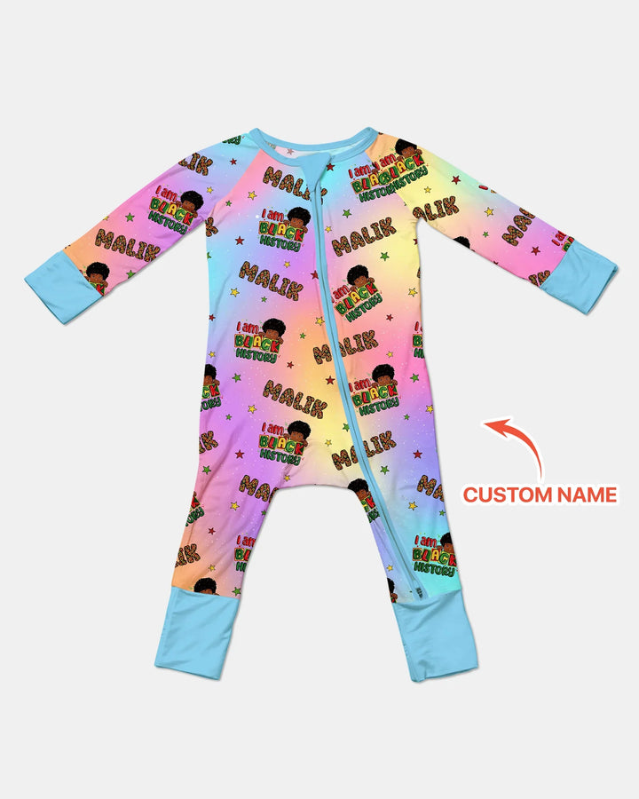 Custom Name I Am Black History Custom Bamboo Convertible Zippy