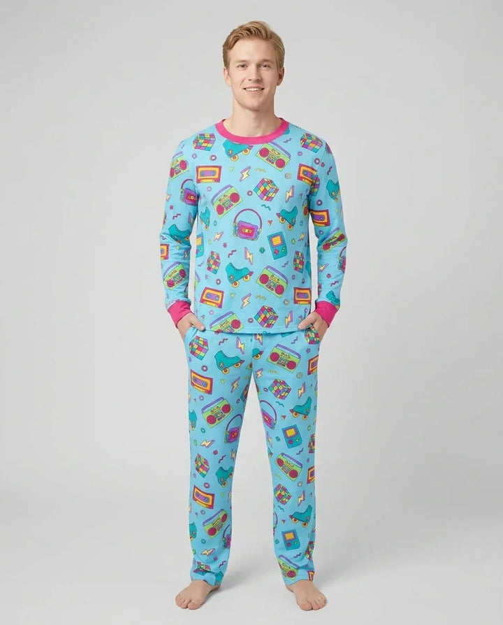 80s Retro Neon Bamboo Men's Pajama Set