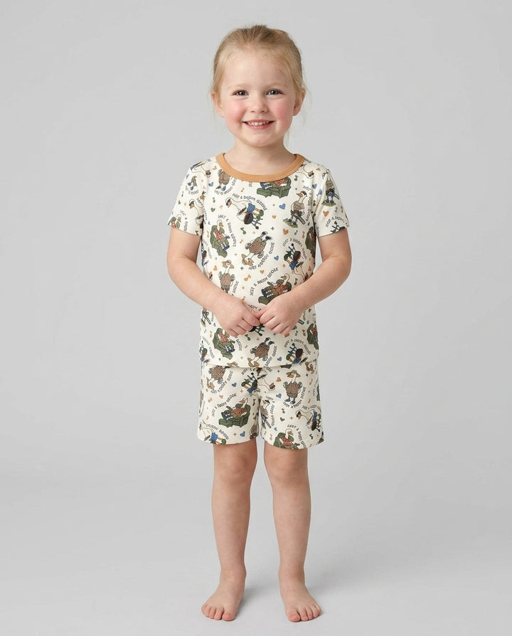 Just A Daddy Goose Family Matching Bamboo Two Piece Short Sleeve Shorts Pajama Set