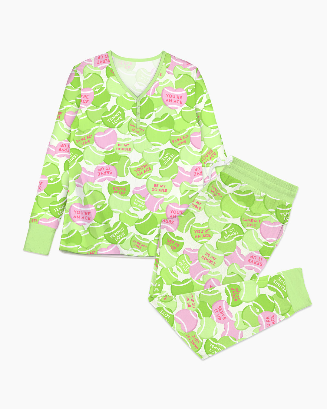 Tennis Candy Family Matching Bamboo Women Pajama Set