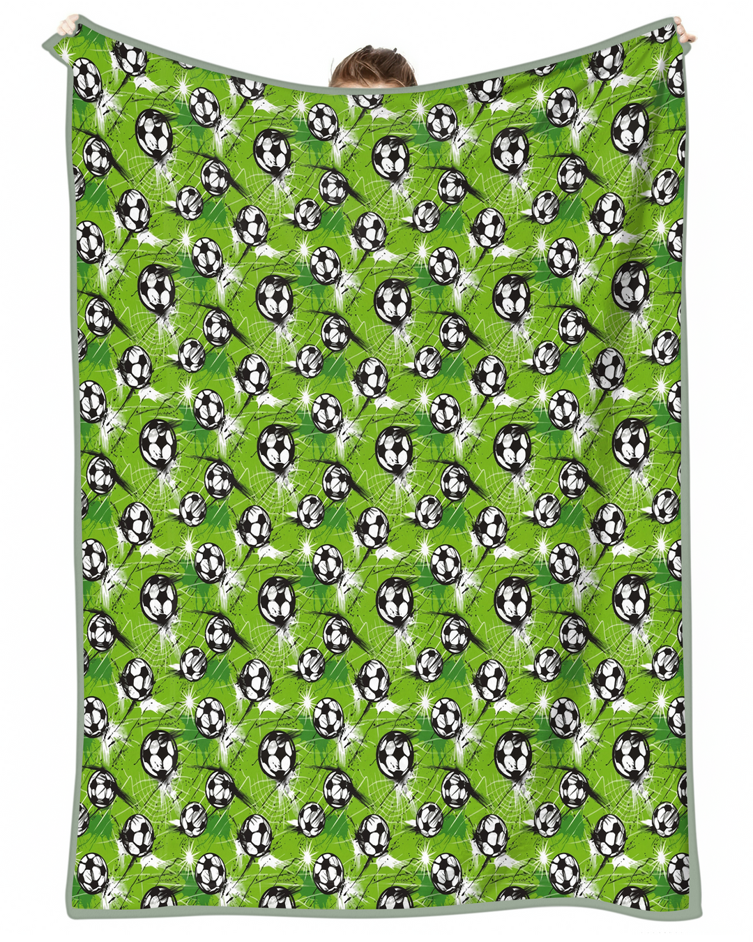 Green Soccer Energy Bamboo Blanket