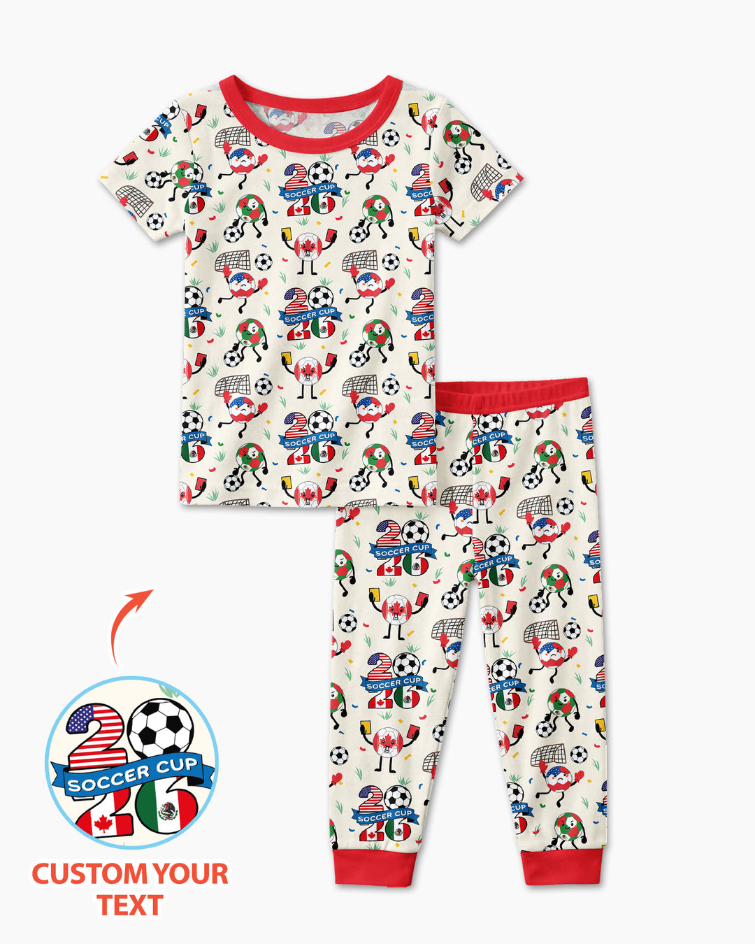 Soccer Squad 2026 Bamboo Two Piece Short Sleeve Pajama Set