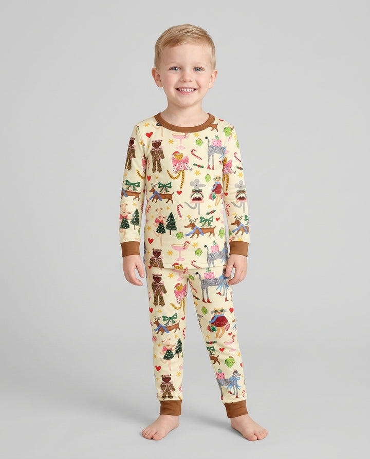 Animals Christmas Bamboo Two Piece Long Sleeve Pajama Set