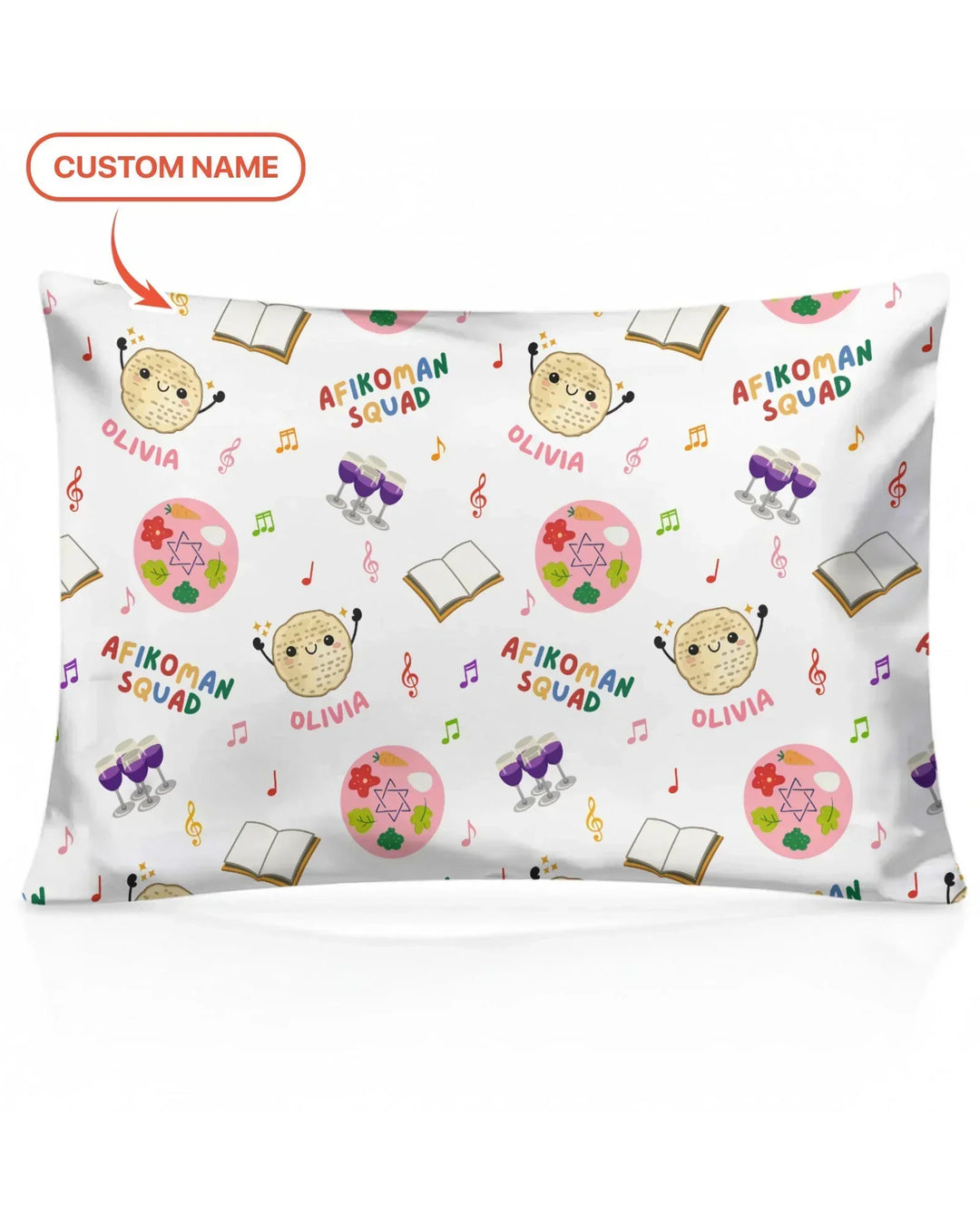 Custom Name Passover Afikoman Squad Bamboo Pillow Case