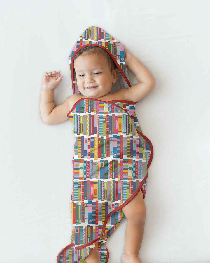 Rainbow Bookshelf Hooded Bamboo Towel Set
