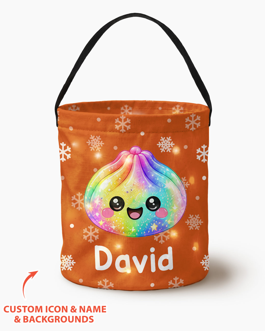 Personalized Christmas Festive Dumpling Led Light Bucket Bag